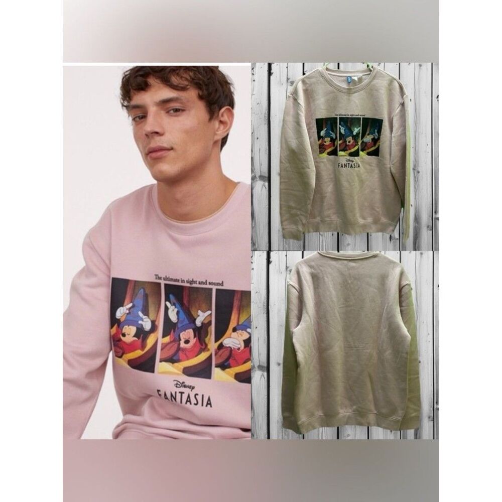 Disney /Divided Fantasia Panel Graphic Crewneck Sweatshirt - Pink M (Unisex)